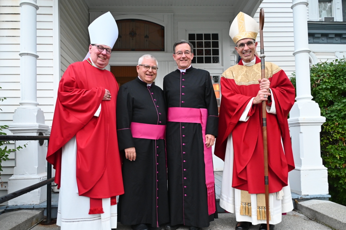 Bishop Robert Deeley, Msgr. Jean-Paul Labrie, Father Frank Murray, and Bishop James Ruggieri