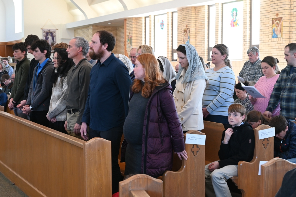 A group of candidates and catechumens at St. John the Baptist Church in Winslow